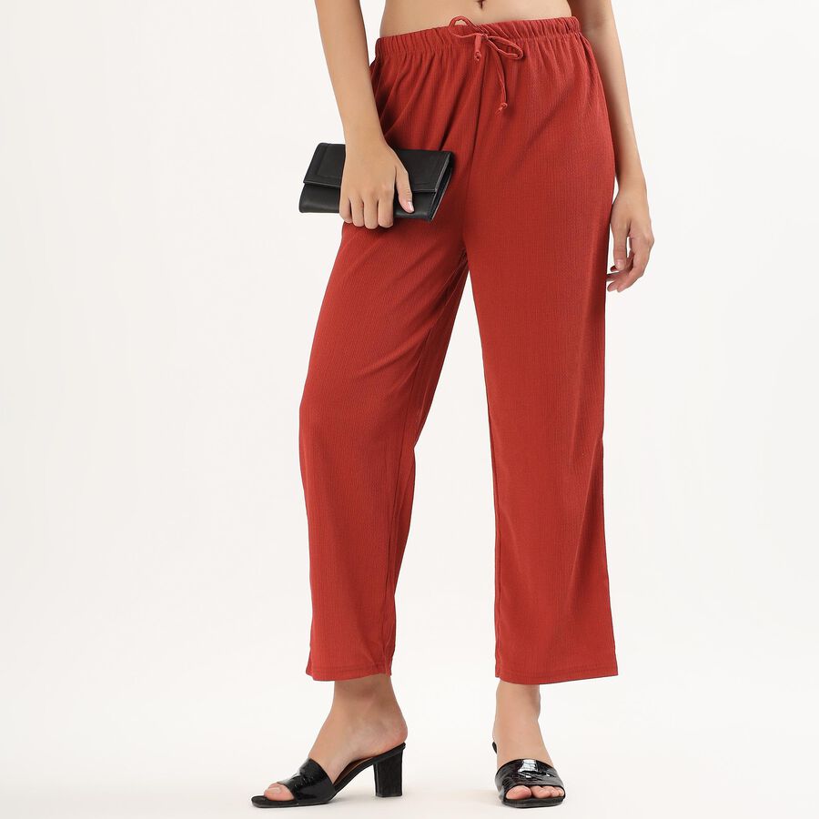 Women's Rust Balloon Fit Solid Harem Pants, Rust, large image number null