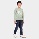 Boys' Sage Green Round Neck Regular Boys T-Shirt, Light Green, small