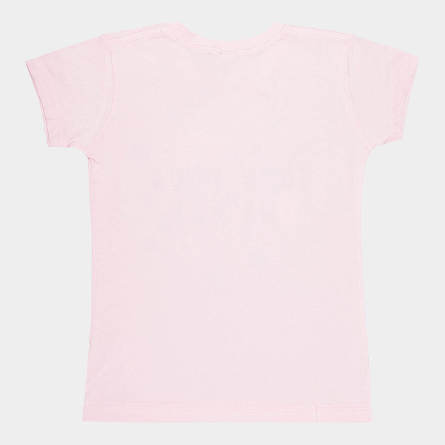 Girls Cotton T-Shirt, Light Pink, large image number null