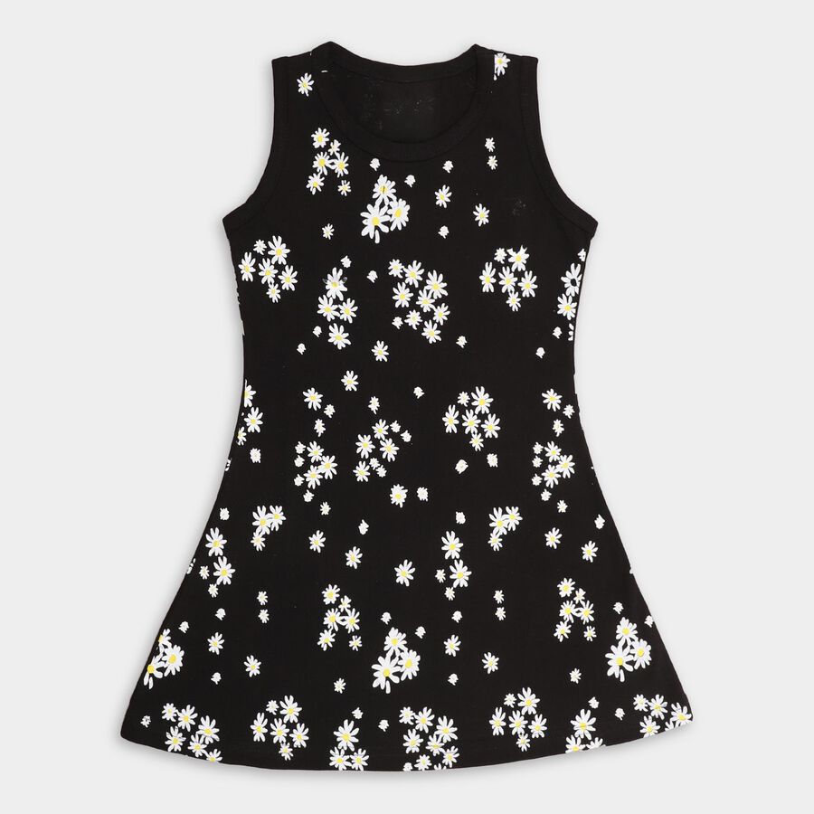 Girls' Frock, काला, large image number null