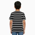 Boys Jet Black Crew Neck Casual Half Sleeve T-Shirt, Black, small