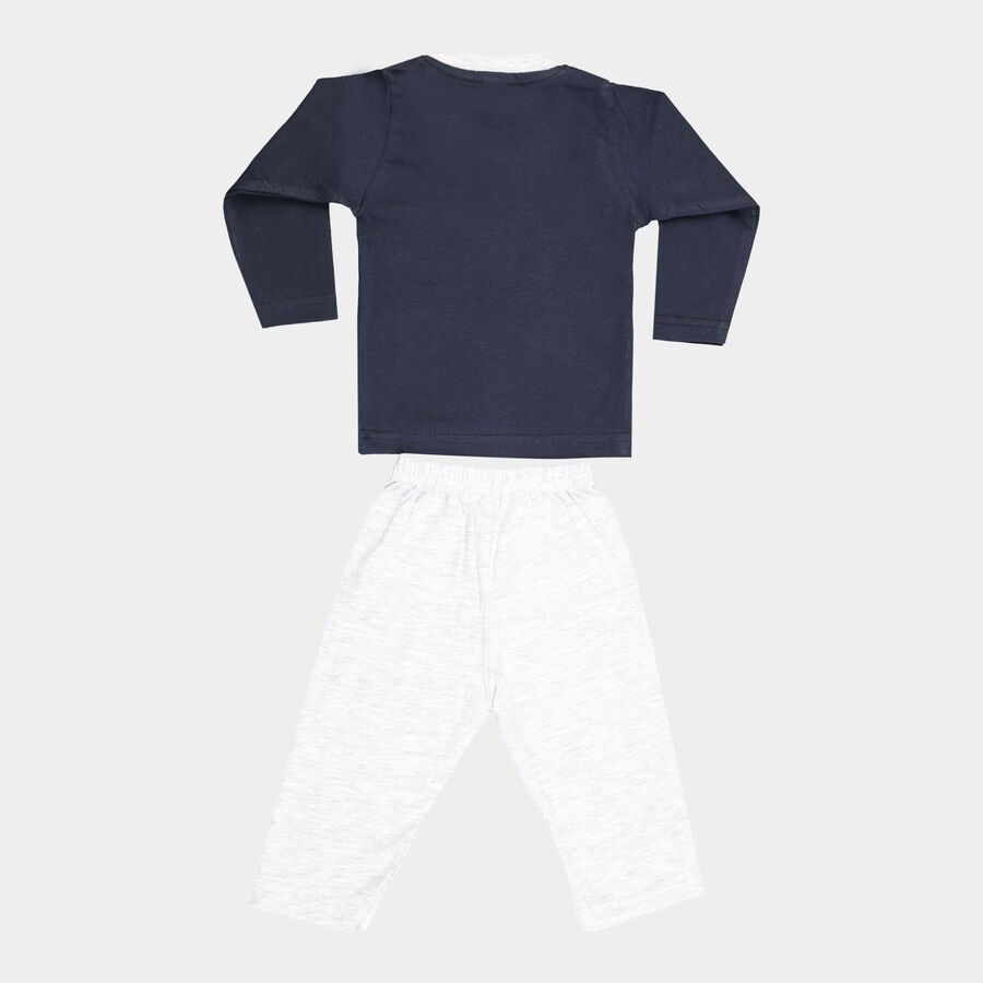 Infants Cotton Baba Suit, Navy Blue, large image number null
