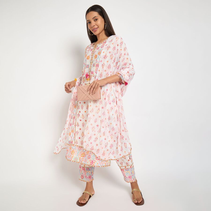 Ladies' 100% Cotton Ethnic Set, गुलाबी, large image number null