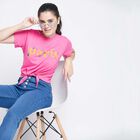 Cotton Round Neck T-Shirt, Pink, small image number null