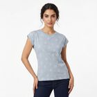 Women's Light Blue Round Neck Regular T-Shirt, Light Blue, small