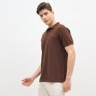Men's Rich Brown Cotton Polo Collar Casual T-Shirt, Brown, small