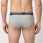 Men's Grey Regular Fit Sports Waistband Briefs, मिश्रित हल्का ग्रे, small