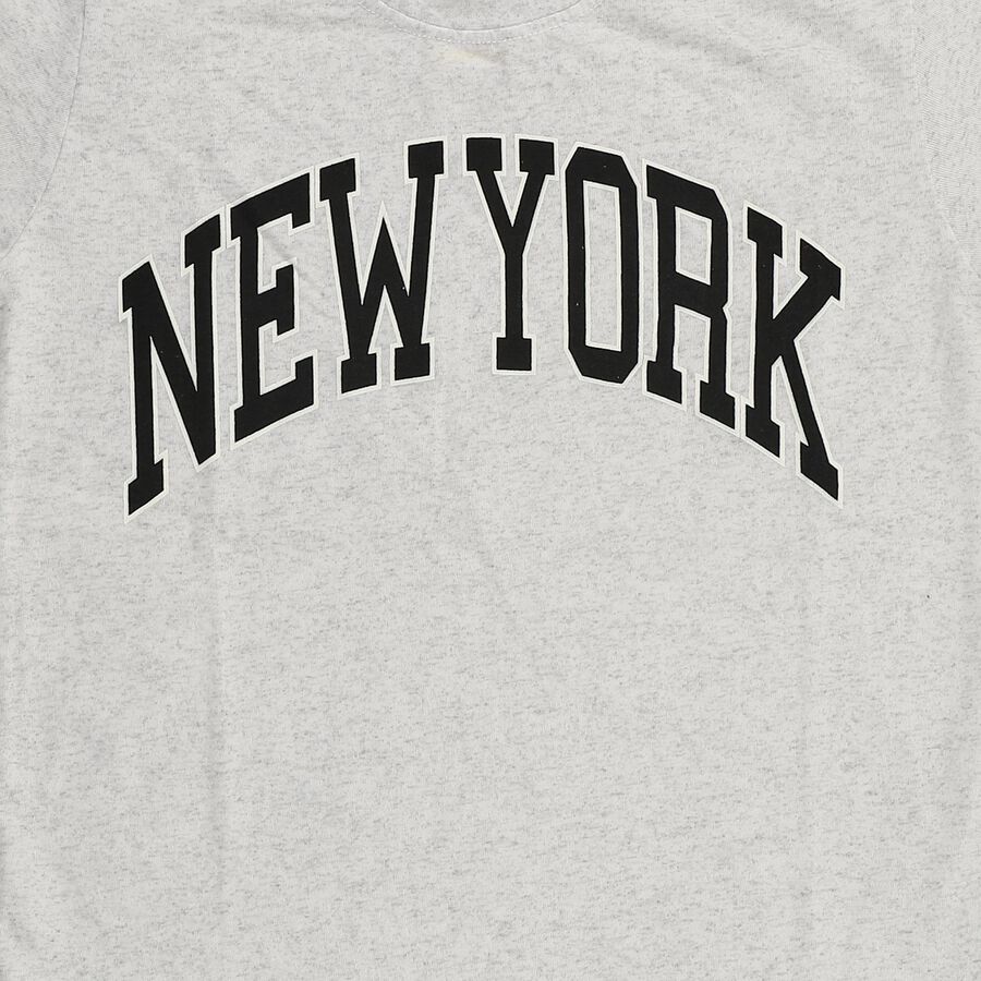 Boys Light Grey Crew Neck Casual Half Sleeve T-Shirt, Ecru Melange, large image number null