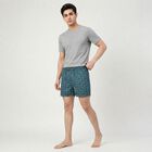 Men's Teal Relaxed Fit Printed Boxers, Teal Blue, small