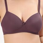 Women's Deep Plum Padded Wired Bra, वाइन, small