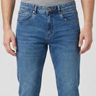 Men's Blue Slim Fit Washed Jeans, Mid Blue, small