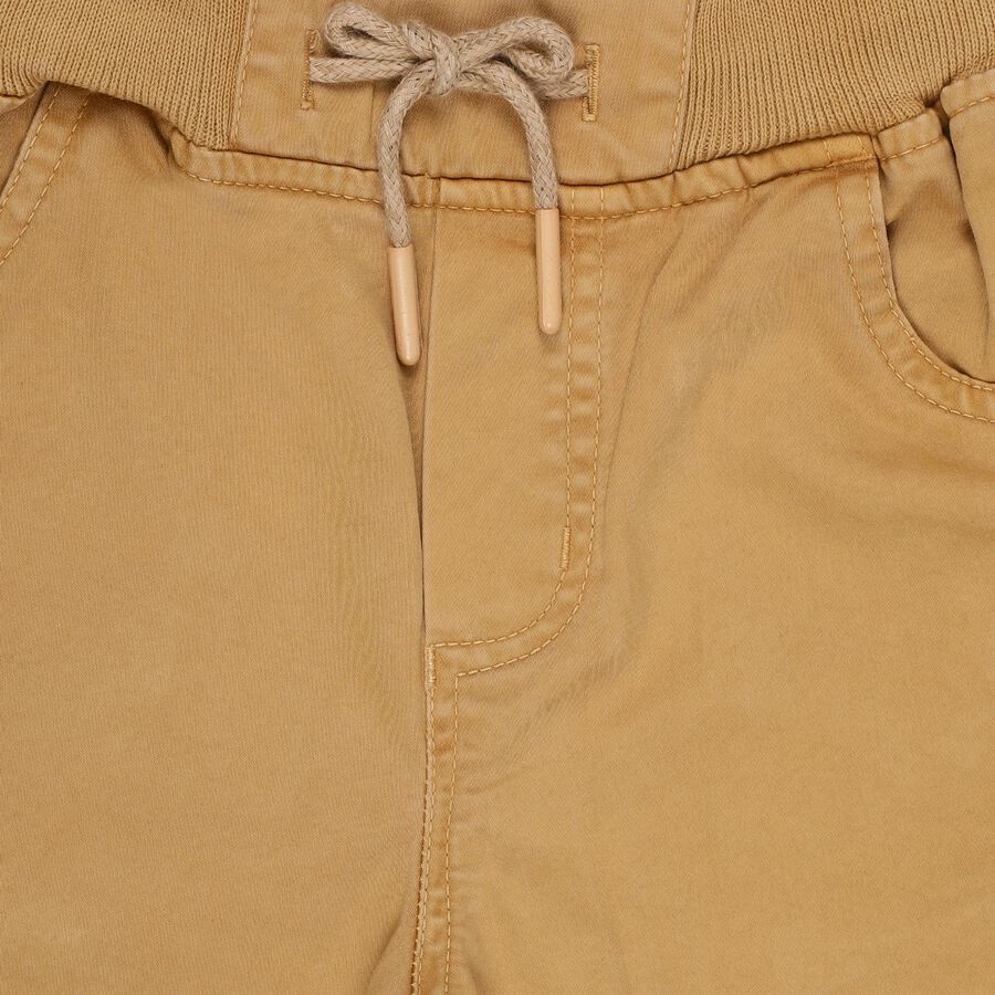 Boys' Beige Cargo Style Cotton Bermuda Shorts, Beige, large