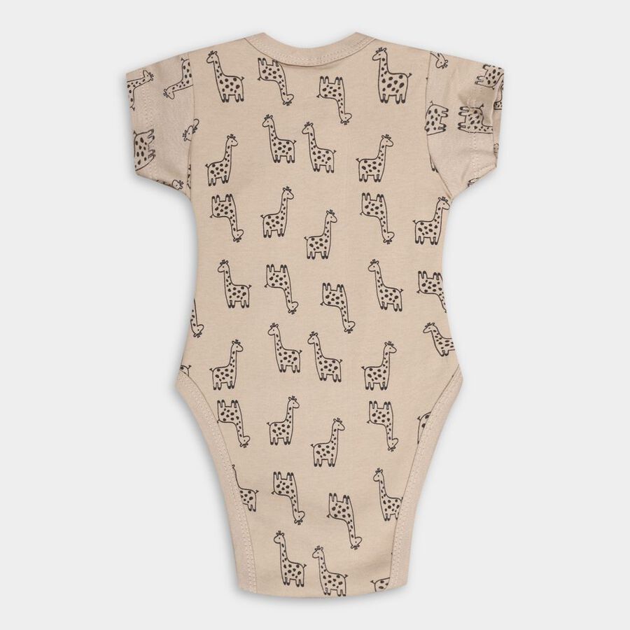 Infants' Cotton Bodysuit, Beige, large image number null