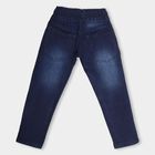 Boys' Faded Midnight Blue Regular Fit Drawstring Jeans, Dark Blue, small image number null