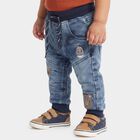 Infants' Light Blue Jogger Fit Animal Patch Jeans, Light Blue, small