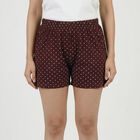 Women's Wine Cotton Minimalist Shorts, वाइन, small