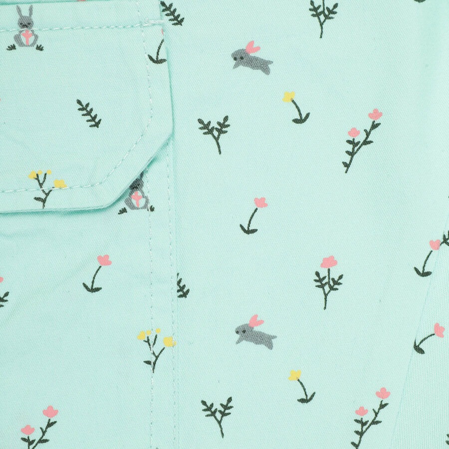 Girls All Over Print Trousers, Light Green, large image number null