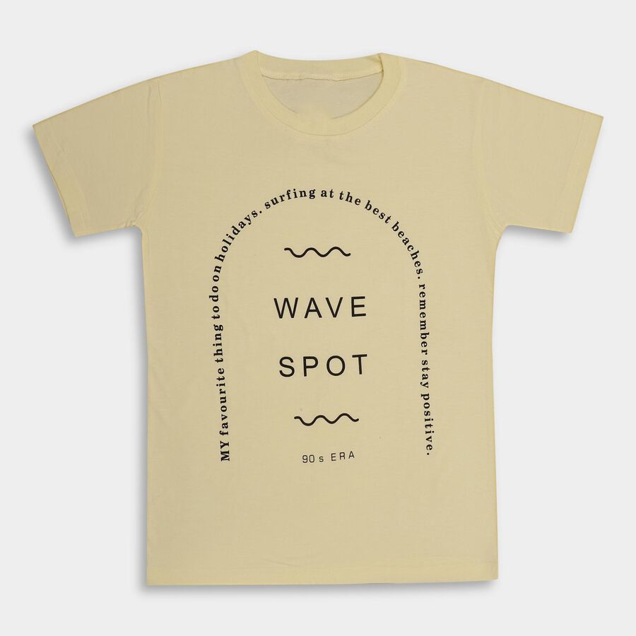 Boys' Half Sleeves T-Shirt , पीला, large image number null