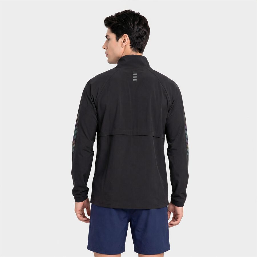 Men Dark Grey Stand Collar Windbreaker Jacket, गहरा ग्रे, large