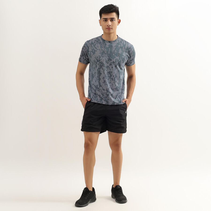 Men's Dark Slate Blue Crew Neck Drifit Tee Shirt, गहरा नीला, large image number null