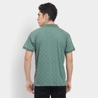Men's 100% Cotton Collared Half Sleeves T-Shirt , गहरा हरा, small