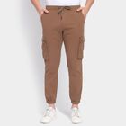 Men's Slim Fit Casual Trousers, भूरा, small image number null