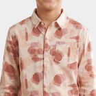 Boys Off White Cotton Casual Shirt, Off White, small