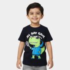 Boys' Half Sleeves T-Shirt, Navy Blue, small