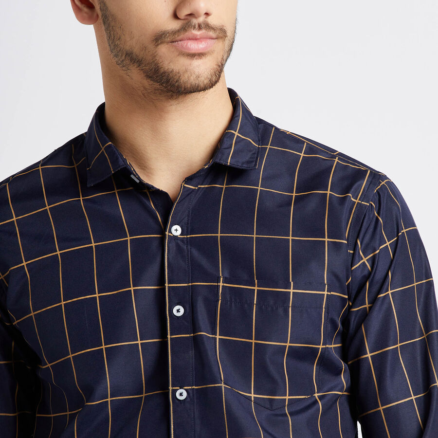 Checks Casual Shirt, नेवी ब्लू, large image number null