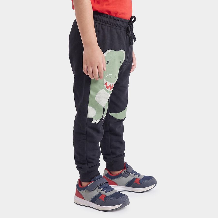 Boys' Navy Blue Dinosaur Printed Jogger Pyjama, Navy Blue, large