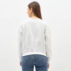 Women's Light Grey Crew Neck Casual Sweatshirt, Melange Light Grey, small image number null