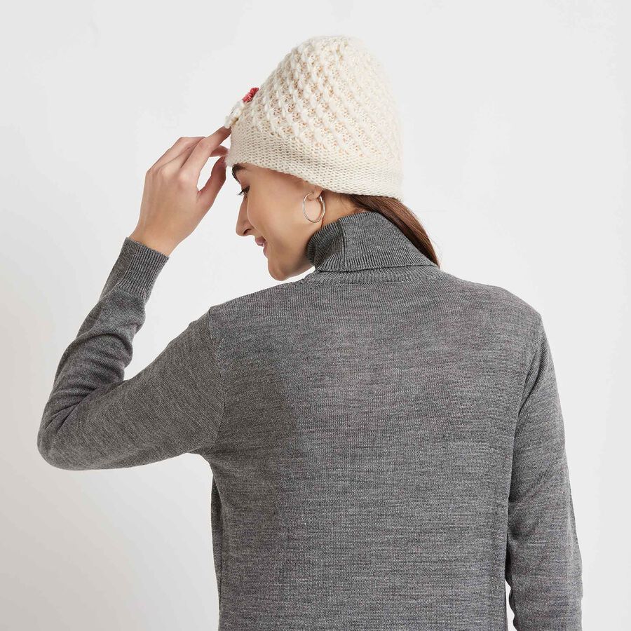 Solid Winter Cap, Off White, large image number null