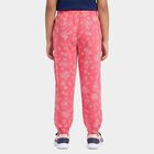 Girls' Pink Jogger Fit Floral Printed Pyjama, रानी (फ्यूशिया), small