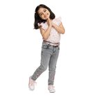 Girls Light Washed Grey Slim Fit Embroidered Jeans, हल्का ग्रे, small image number null