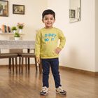 Boys' Yellow Crew Neck Pullover Sweatshirt, पीला, small