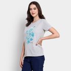 Ladies' 100% Cotton Round Neck T-Shirt , मिश्रित हल्का ग्रे, small image number null