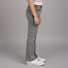 Girls' Muted Charcoal Grey Flared Fit Elastic Waist Jeans, Black, small image number null