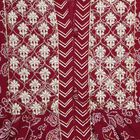 Girls' Deep Maroon Cotton Embroidered Kurta and Trouser Fusion Set with Dupatta, Wine, small image number null