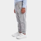 Boys' Grey Regular Fit Side Stripe Jogger Trousers, हल्का ग्रे, small
