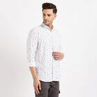 Cotton Printed Casual Shirt, White, small image number null