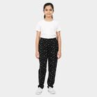 Girls Black Regular Fit Solid Pyjama, काला, small