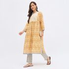 Women's Bright Mustard Yellow Printed Ethnic Set, Yellow, small image number null