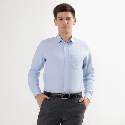 Men's Light Blue Regular Collar Formal Shirt