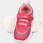 Girls Bright Fuchsia Pink Velcro Strap Casual Shoes, Pink, small image number null