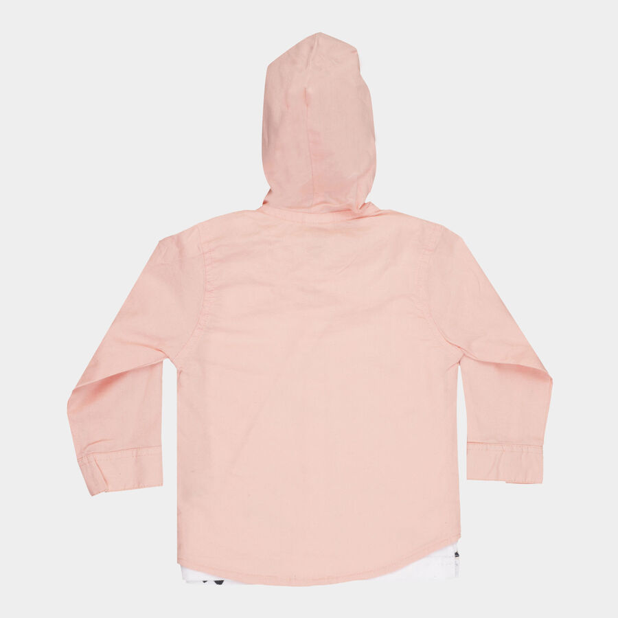 Infants Cotton Solid Casual Shirt, Peach, large image number null