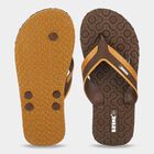 Men's Brown Thong Slip-On Flip-Flops, Brown, small
