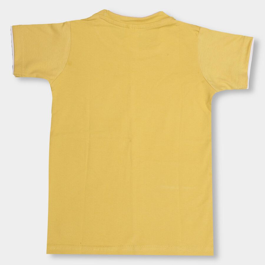 Boys' 100% Cotton Half Sleeves T-Shirt, Mustard, large image number null