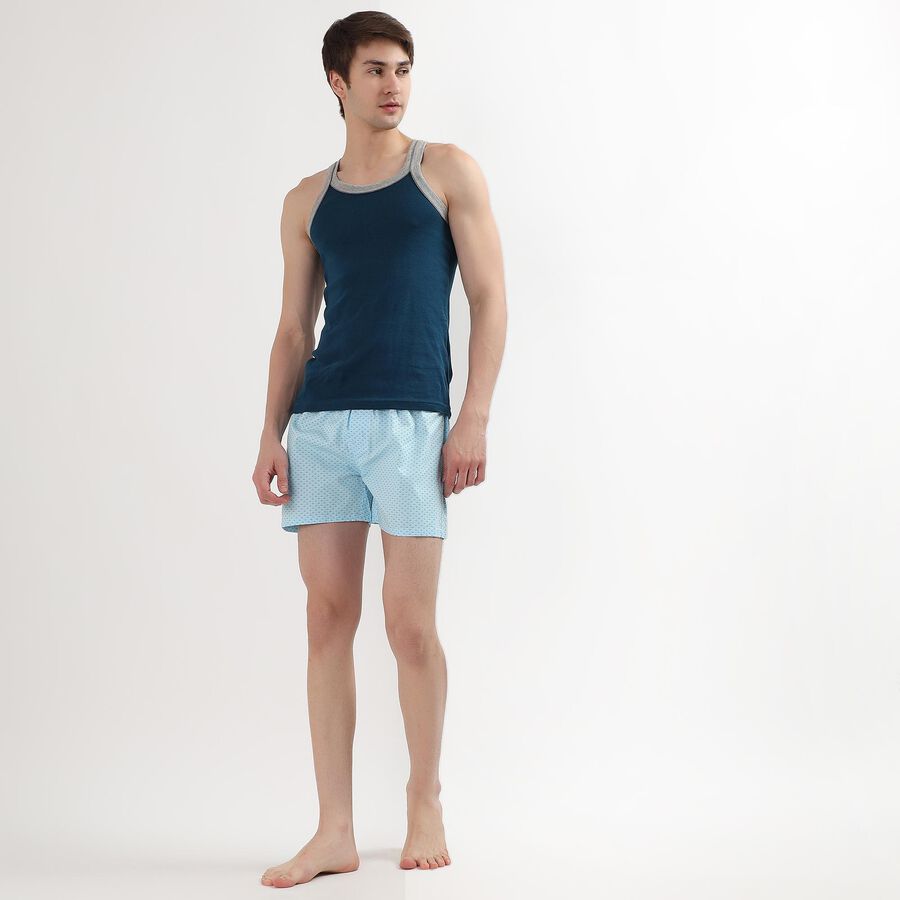 Men's 100% Cotton Boxers, Light Blue, large image number null