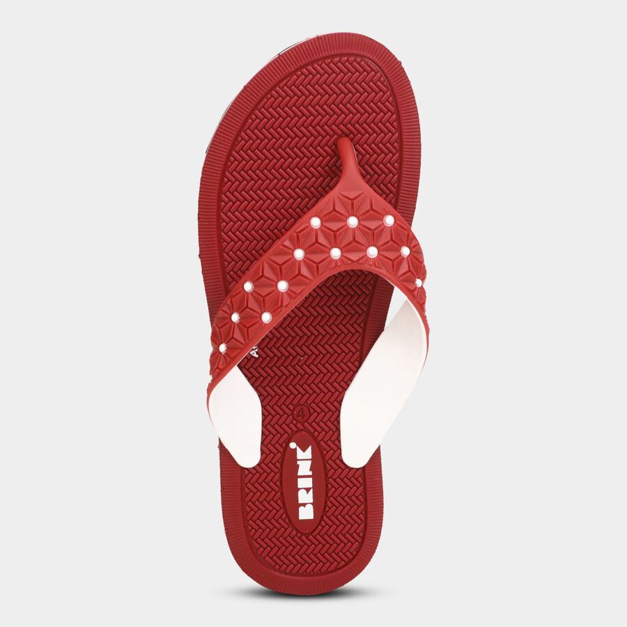 Womens Emboss Sliders, Maroon, large image number null