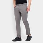 Men's Slim Fit Casual Trousers, हल्का ग्रे, small image number null